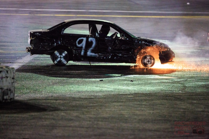 Compact Demolition Derby Car Lost Its' Grip
